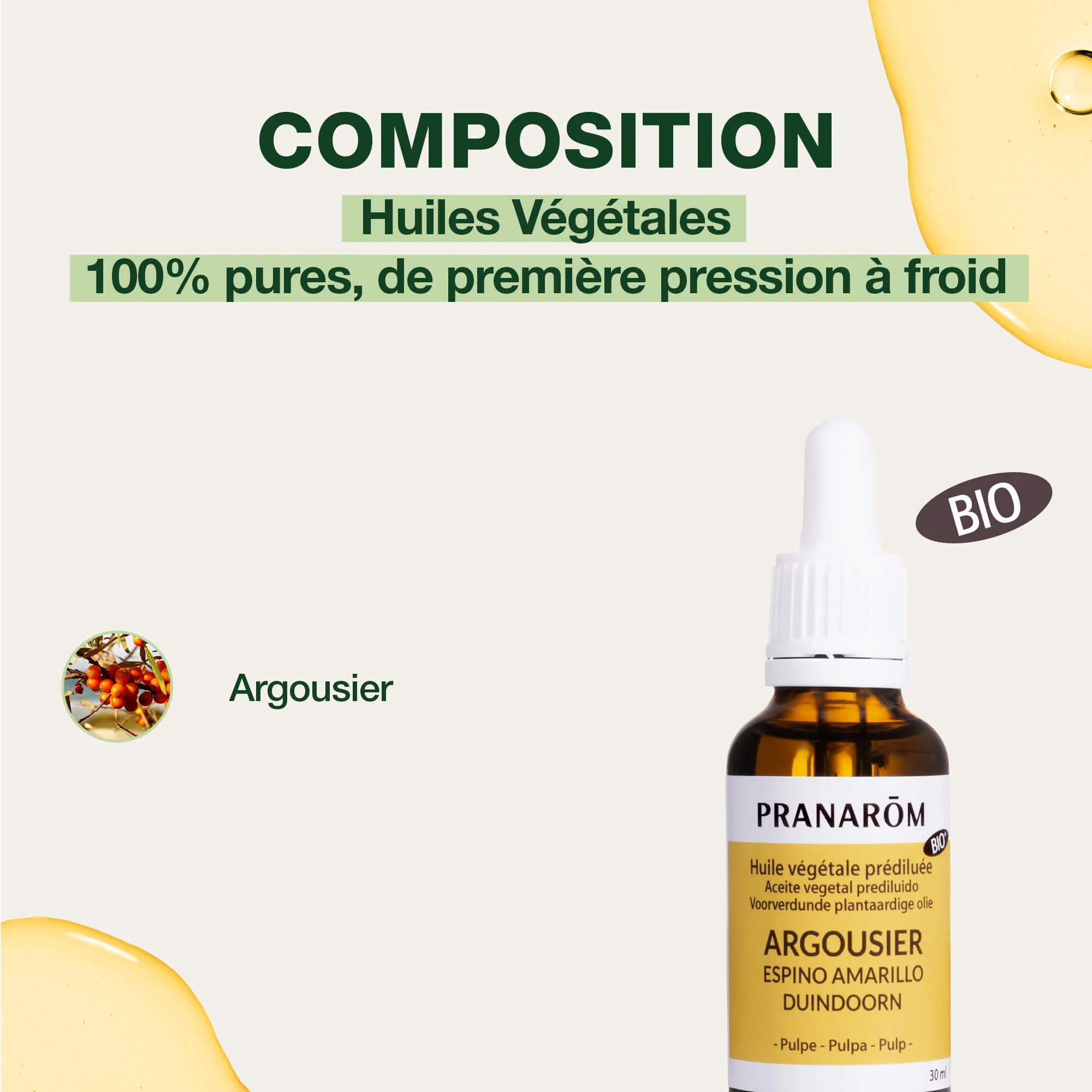 Huile Végétale d'Argousier - Bio - Image 3