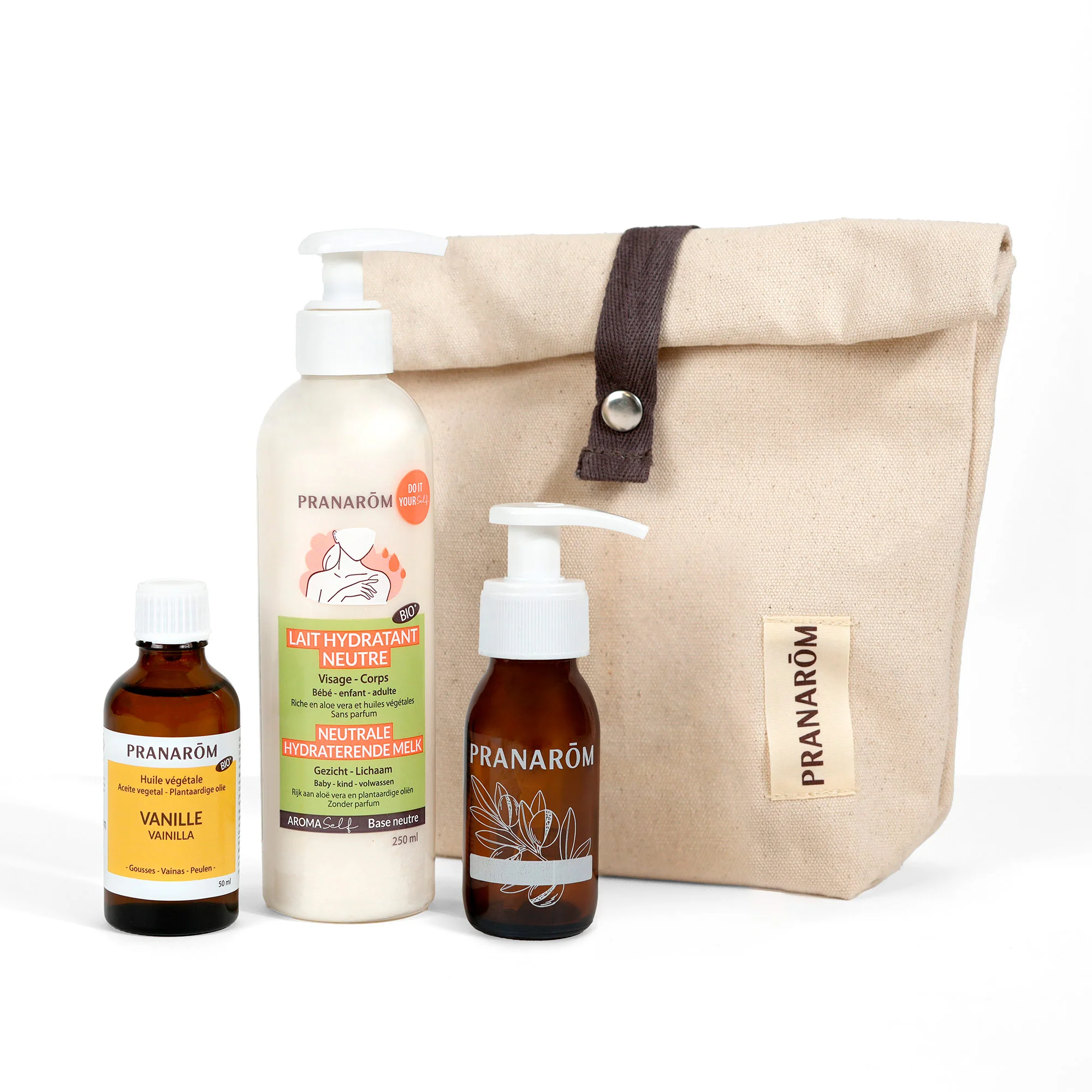 Lait démaquillant à la Vanille - trousse et flacon pompe offerts